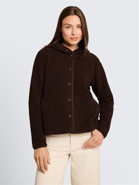 Teddy Sweatjacke mit Kapuze java dark brown