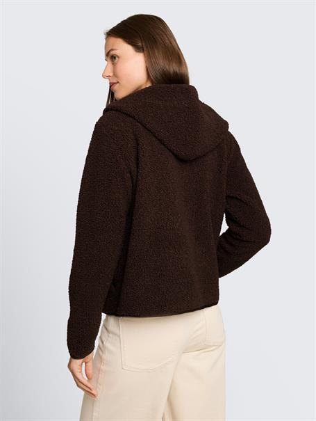 Teddy Sweatjacke mit Kapuze java dark brown