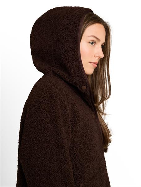 Teddy Sweatjacke mit Kapuze java dark brown