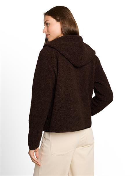 Teddy Sweatjacke mit Kapuze java dark brown