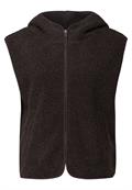 Teddy Weste mit Kapuze deep roast brown