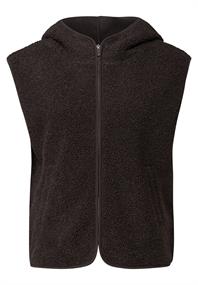 Teddy Weste mit Kapuze deep roast brown