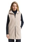 Teddy Weste mit Kapuze soft taupe grey melange