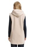 Teddy Weste mit Kapuze soft taupe grey melange