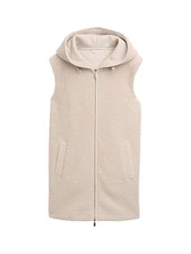 Teddy Weste mit Kapuze soft taupe grey melange