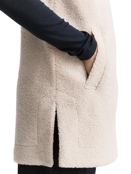 Teddy Weste mit Kapuze soft taupe grey melange
