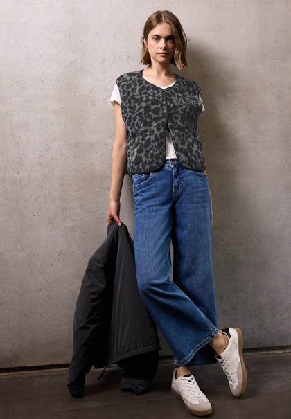Teddy Weste mit Leo Muster industrial grey