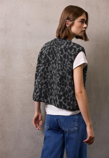 Teddy Weste mit Leo Muster industrial grey