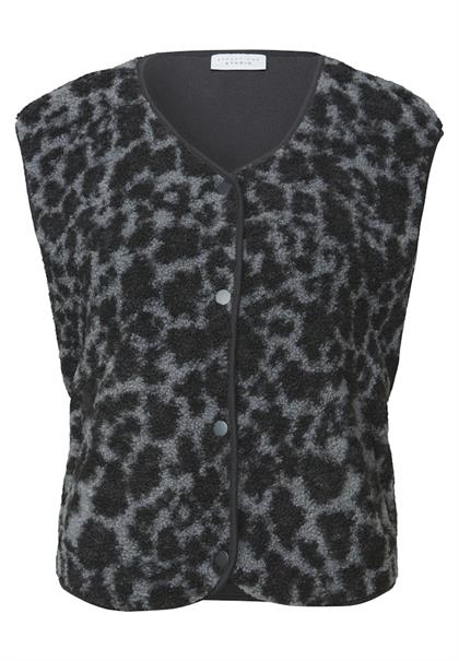 Teddy Weste mit Leo Muster industrial grey