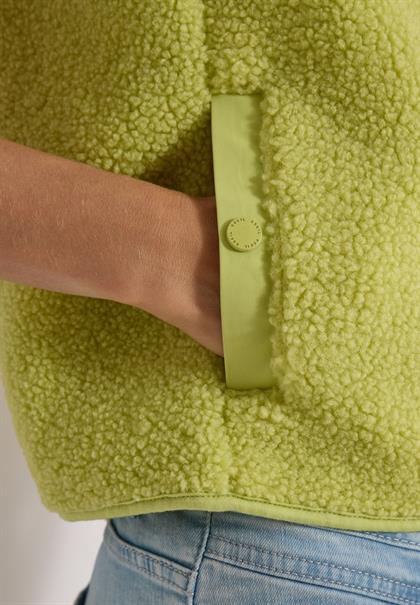 Teddy-Weste mit Softshelldetails citrin green