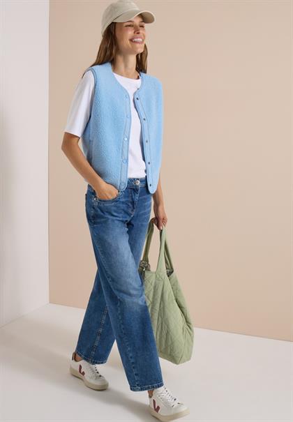 Teddy-Weste mit Softshelldetails easy blue
