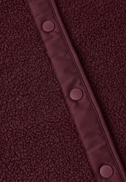 Teddy-Weste mit Softshelldetails red wine