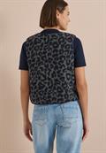 Teddy-Weste mit Softshelldetails und Leo-Muster dried olive green