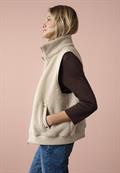 Teddy-Weste mit Strickdetail soft fawn beige