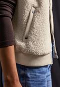 Teddy Weste mit Strickdetail soft fawn beige