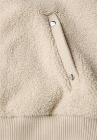 Teddy-Weste mit Strickdetail soft fawn beige