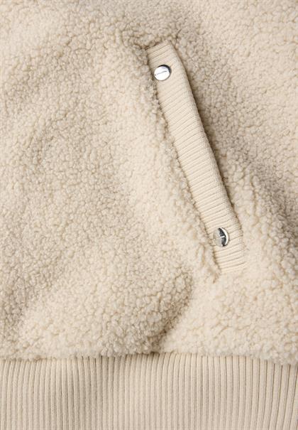 Teddy-Weste mit Strickdetail soft fawn beige