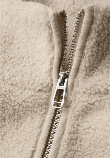 Teddy Weste mit Strickdetail soft fawn beige