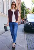 Teddy-Weste mit V-Neck und Knöpfen very berry