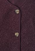 Teddy-Weste mit V-Neck und Knöpfen very berry