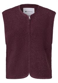 Teddy-Weste mit Zipper und Corddetails rustic rouge