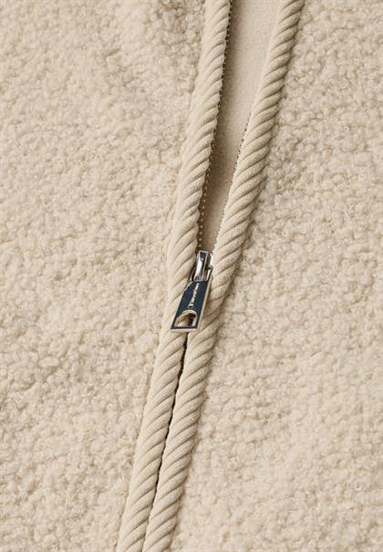 Teddy-Weste mit Zipper und Corddetails soft fawn beige