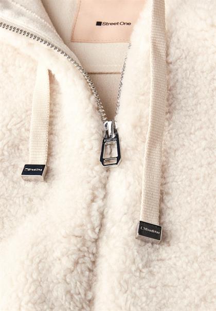 Teddyjacke mit Kapuze pastel sand