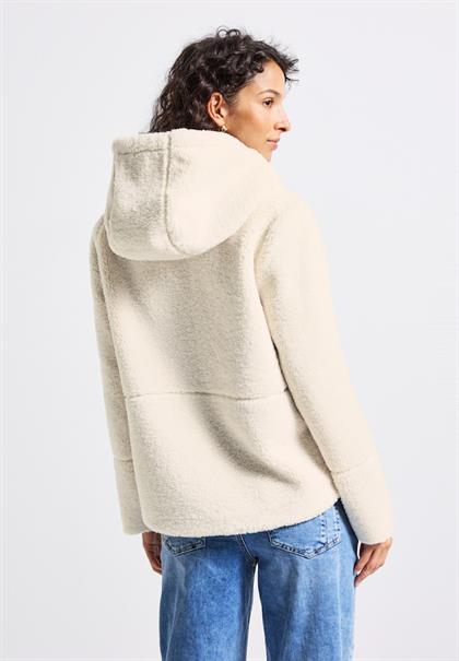 Teddyjacke mit Kapuze pastel sand