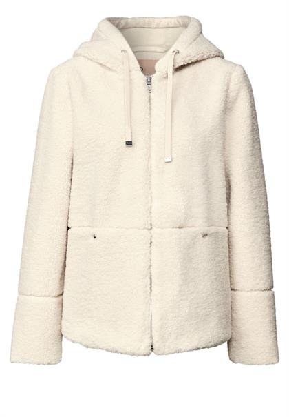 Teddyjacke mit Kapuze pastel sand