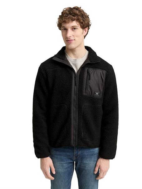Teddyjacke mit Stehkragen black