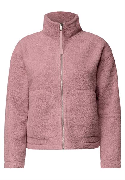 Teddyjacke mit Stehkragen und Zipper velvet rose