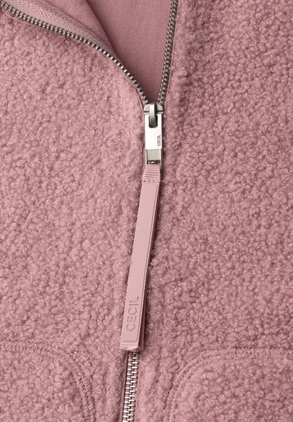 Teddyjacke mit Stehkragen und Zipper velvet rose