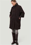 Teddymantel mit Stehkragen chocolate plum