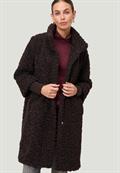 Teddymantel mit Stehkragen chocolate plum