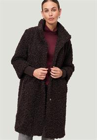 Teddymantel mit Stehkragen chocolate plum