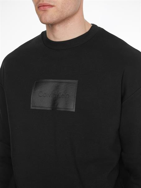 TEXTURED LOGO BOX COMFORT CREW ck black