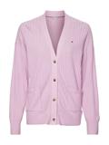 TEXTURED RELAXED V-NK CARDIGAN luminous lilac