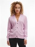 TEXTURED RELAXED V-NK CARDIGAN luminous lilac