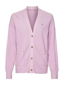 TEXTURED RELAXED V-NK CARDIGAN luminous lilac