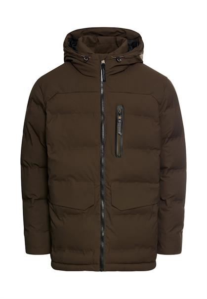 teXXXactive® Funktionsjacke mit verstellbarem Saum und Kapuze dark brown