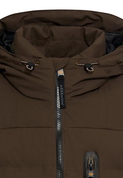 teXXXactive® Funktionsjacke mit verstellbarem Saum und Kapuze dark brown
