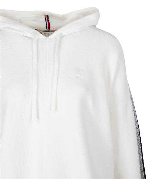 TH FLEX RELAXED FIT METALLIC-HOODIE ecru