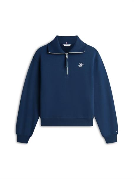 TH SCRIPT HALF ZIP TERRY SWTSHRT dark night navy