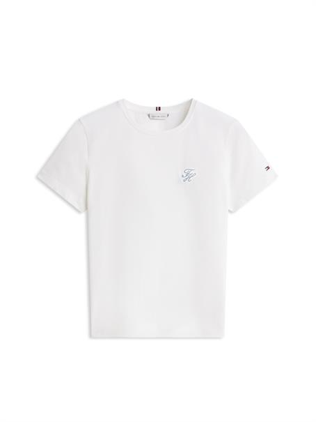 TH SCRIPT REG C-NK SS TEE ecru