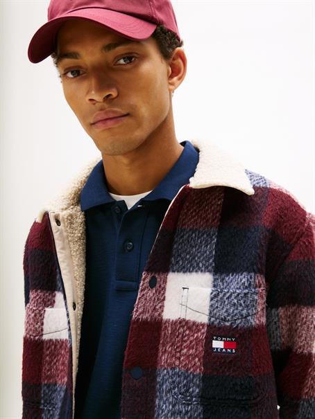 TJM CHECK TEDDY OVERSHIRT EXT dark night navy - buffalo check