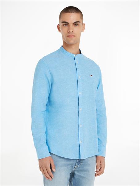 TJM CLSC MAO LINEN BLEND SHIRT blau