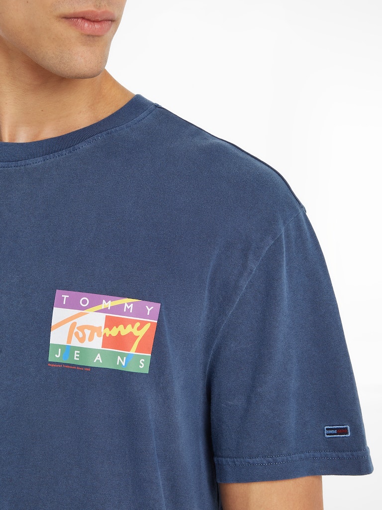 Tommy Jeans Herren T-Shirt TJM CLSC SIGNATURE POP FLAG TEE twilight navy  bequem online kaufen bei