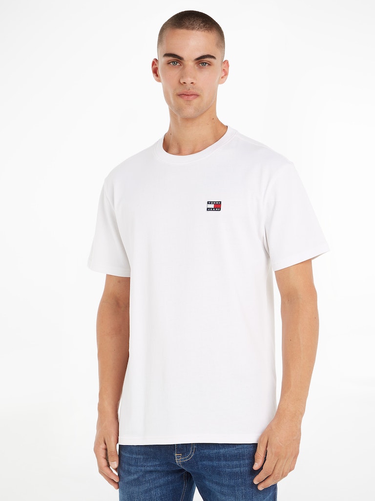 Tommy Jeans Herren T-Shirt TJM CLSC TOMMY XS BADGE TEE white bequem online  kaufen bei