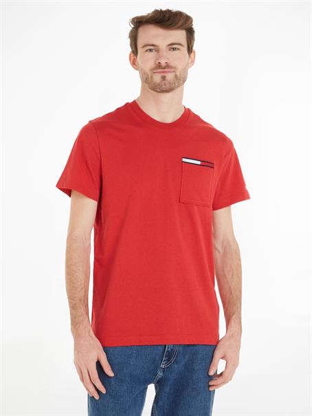 TJM ESSENTIAL FLAG POCKET deep crimson htr