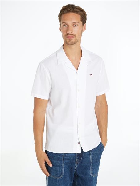 TJM LINEN BLEND CAMP SHIRT EXT white